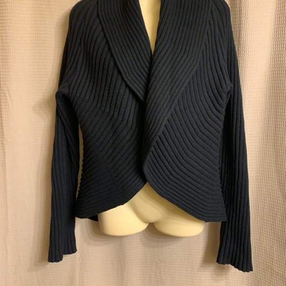 Jones New York Black Open Front Sweater Women's M - Picture 2 of 13